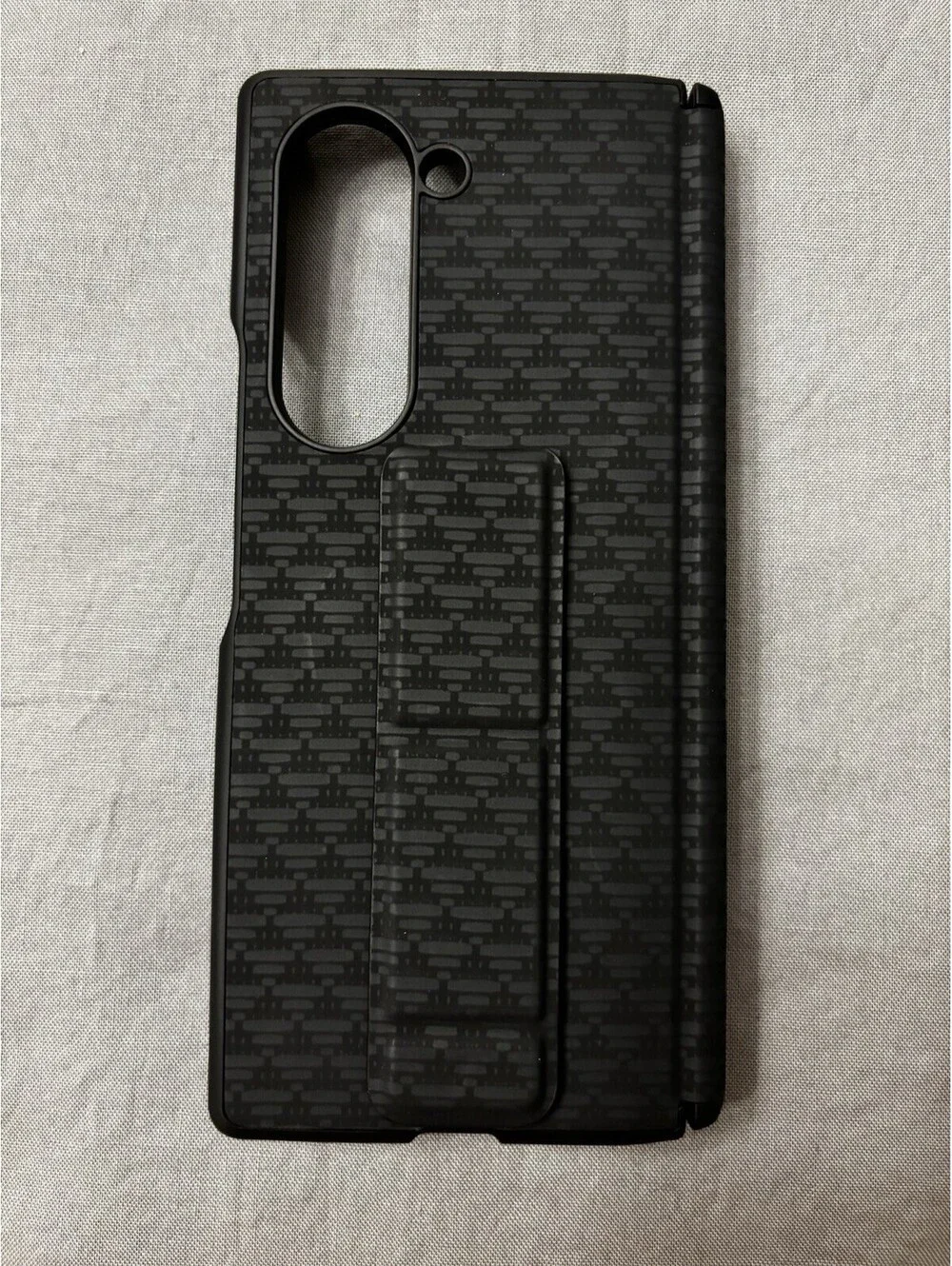 Vizvera Galaxy Z Fold 6 Black Patterned Case with screen protector 2 pack